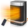 Taylor Swoden stufetta Elettrica Basso Consumo da Bagno, Termoconvettore Portatile con Telecomando, Timer 24 ore, Oscillazione a 70°, 4 Modalità, Riscaldamento Ceramico da 1500W PTC - Fiery -