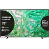Samsung Smart TV 75" UE75DU8070UXZT, Crystal UHD 4K, 4K Upscaling, Airslim Design, DVBT-2, Q-Symphony & Adaptive Sound, Integrato con Bixby, comp con Alexa e Google Assistant, Black 2024 [Classe di -