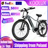 KOOLUX X3 Adulto 500W Motore Brushless 48V15Ah Batteria Bicicletta Elettrica E-bike da Uomo City 26 "Pollici All Terrain Pneumatico Bici Elettrica - Red