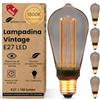 greenandco 4x Lampadina Vintage Edison LED | E27 ST64 | grigio | 4W 100lm | 1800K luce extra calda | 320° | 230V | nessun sfarfallio | non dimmerabile