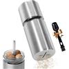Virklyee Macinaspezie per noce moscata con contenitore per 4 noci, noci moscate in acciaio inox, facile da pulire, per cucina, ristorante (argento)