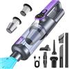 botatio Aspirapolvere Senza Fili, 17000Pa Aspirapolvere Auto Potente, Scarico Polvere One-touch, Motore Brushless, Aspirapolvere Portatile Multifunzione 4 in 1, con display HD e Illuminazione, Viola