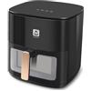 EXTRASTAR Friggitrice ad Aria 7 Litri, Airfryer Senza Olio con Finestra Visibile, Friggitrice XXL con Touch Screen, 1800W, Modalità di illuminazione, Indicatore di Shake, One-Touch Display