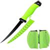 Comioke Coltello per Sfilettare 7, Coltello per Filettare, Coltelli da Disosso con Fodero Ventilato e Affilatore, per Disossare Carne e Pesce (Verde)