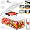 Vihoom Mandolina per Verdure, Taglia Verdure Multifunzione, Tagliaverdure Manuale con 7 Lame in Acciaio Inox Intercambiabili, Tritaverdure per Cipolla, Carota, Patata e Cetriolo