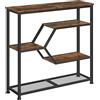 MAHANCRIS Tavolo Consolle, 5 Ripiani, Consolle da Ingresso in Stile Industriale, Tavolo Dietro Divano da 80 cm, Struttura in Metallo, per Soggiorno, Ingresso, Corridoio, Marrone Vintage ACTHR13101