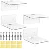 JSMTKJ Mensole Galleggianti in Acrilico 4 Pz Mensole da Muro Piccole Mensola a Muro Invisibili, Scaffale Libreria in Acrilico Galleggianti per Camera da Letto Cucina Bagno