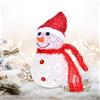 Colexy Pupazzo di neve Luce Notturna 4 Pezzi Natale Decorazione Rossa Con Illuminazione a LED, Sciarpa e Cappello - Per Bambini, Tavolo, All'Aperto e Prato