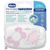 CHICCO (ARTSANA SPA) CHICCO SUCCHIETTO COMFORT GIRL SILICONE 2-6 MESI 2 PEZZI