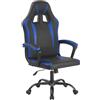 IlGruppone Sedia Gaming Adulto Professionale Similpelle Reclinabile con Braccioli Poltrona Ufficio Regolabile in Altezza Pistone Gas Gamer Portata 150 kg - Blu