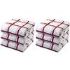 Towelbay 6 strofinacci grandi in spugna di cotone 100% super morbidi per la pulizia della cucina panno morbido per catering, ristorante e bar (rosso)