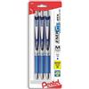 Pentel Penne inchiostro gel EnerGel Deluxe RTX, punta metallica da 0,7 millimetri, inchiostro blu, confezione da 3 (BL77BP3C)