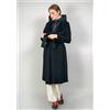 GABARDINE cappotto lungo nero con antivento staccabile