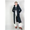 GABARDINE cappotto lungo nero con antivento staccabile