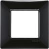 VIMAR Placca Vimar Plana 2 Moduli Nero 14642.05 - Tecnopolimero, Design Elegante, Made in Italy