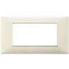 VIMAR Placca Vimar Plana 4 Moduli Beige 14654.03 - Design Elegante in Tecnopolimero, Installazione Semplice