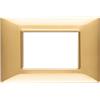 Vimar Plana Placca 3 Moduli, Oro Opaco, SKU 14653.25, Design Elegante, Materiale Tecnopolimero