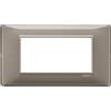 VIMAR Placca Vimar Plana 4 Moduli Colore Cenere 14654.40 - Tecnopolimero Resistente e Design Elegante