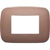 VIMAR Placca Round 3M Bronzo Matt - SKU 19683.24, Metallo Elegante, Supporta 3 Moduli