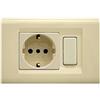 FEB Placca Click Schuko+1P Avorio FEB 2588/A - Design Elegante, Tecnopolimero Resistente, Facile Installazione