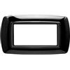 FEB Placca Life 4P FEB 2984/N - Placca Elettrica Moderna Nera, Installazione Facile, Design Elegante