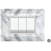 FEB Placca Flexi Plain 7F in Marmo Carrara - FEB 5207/MC, Elegante e Versatile, 7 Moduli