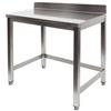 TAVOLO INOX CON CORNICE SU TRE LATI E ALZATINA