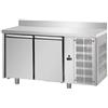 TAVOLO REFRIGERATO GN 1/1 A TEMPERATURA NORMALE 2 PORTE CON PIANO IN ACCIAIO INOX E ALZATINA