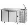 TAVOLO REFRIGERATO GN 1/1 A TEMPERATURA NORMALE CON 2 PORTE, PIANO E LAVELLO