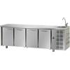 TAVOLO REFRIGERATO GN 1/1 A TEMPERATURA NORMALE CON 4 PORTE, PIANO E LAVELLO