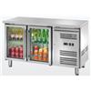 BANCO REFRIGERATO A DUE PORTE IN VETRO - TEMPERATURA -2 / +8 °C - L.136 x P.70 x H.85 cm