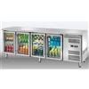 BANCO REFRIGERATO A QUATTRO PORTE IN VETRO TEMPERATURA -2/+8° C | L.223 x P.70 x H.85 cm