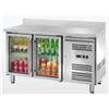BANCO REFRIGERATO A DUE PORTE IN VETRO CON ALZATINA -2/+8° C | L.136 x P.70 x H.95 cm