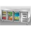 BANCO REFRIGERATO A TRE PORTE IN VETRO CON ALZATINA - TEMPERATURA -2/+8 °C - L.179,5 x P.70 x H.95 cm
