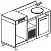 BANCO REFRIGERATO CON 1 VANO, PIANO MACCHINA CAFFÈ E LAVELLO - L.150 cm