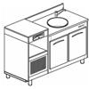 BANCO REFRIGERATO CON 2 VANI, PIANO MACCHINA CAFFÈ E LAVELLO - L.150 cm
