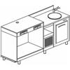 BANCO REFRIGERATO CON 1 VANO, PIANO MACCHINA CAFFÈ E LAVELLO - L.200 cm