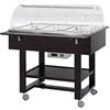 CARRELLO CALDO BAGNOMARIA CON CUPOLA IN PLEXIGLASS - CAPACITÀ: 3 VASCHE GN 1/1 - L.111 x P.112 x H.125 cm
