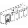 BANCO REFRIGERATO CON 4 VANI, PIANO MACCHINA CAFFÈ E LAVELLO - L.250 cm