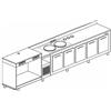BANCO REFRIGERATO CON 5 VANI, PIANO MACCHINA CAFFÈ E LAVELLO - L.400 cm