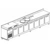 BANCO REFRIGERATO CON 7 VANI, PIANO MACCHINA CAFFÈ E LAVELLO - L.400 cm