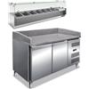 Banco pizza 2 porte con piano di lavoro in granito e vetrina refrigerata ingredienti PKV26