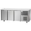 TAVOLO REFRIGERATO IN ACCIAIO INOX CON 3 PORTE SENZA PIANO DI LAVORO - P.60 cm