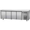 TAVOLO REFRIGERATO IN ACCIAIO INOX CON 4 PORTE SENZA PIANO DI LAVORO - P.60 cm