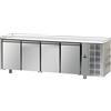 TAVOLO REFRIGERATO IN ACCIAIO INOX CON 4 PORTE SENZA PIANO DI LAVORO PER TEGLIE 60x40 cm- P.80 cm