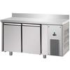 TAVOLO REFRIGERATO GN 1/1 A BASSA TEMPERATURA CON 2 PORTE E PIANO IN ACCIAIO INOX CON ALZATINA 100 MM