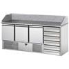 SALADETTE 3 PORTE , 6 CASSETTI IN ACCIAIO INOX CON PIANO IN GRANITO