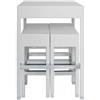 SET TAVOLO + 4 SGABELLI Struttura in alluminio, rivestimento in filo di polietilene, piano in vetro temperato. Mod. 566