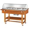 CARRELLO CALDO BAGNOMARIA CON CUPOLA IN PLEXIGLASS - CAPACITÀ: 4 VASCHE GN 1/1 - L.148 x P.112 x H.125 cm