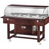 CARRELLO CALDO BAGNOMARIA CON CUPOLA IN PLEXIGLASS E RIPIANO D'APPOGGIO - CAPACITÀ: 4 VASCHE GN 1/1 - L.148 x P.90 x H.126 cm